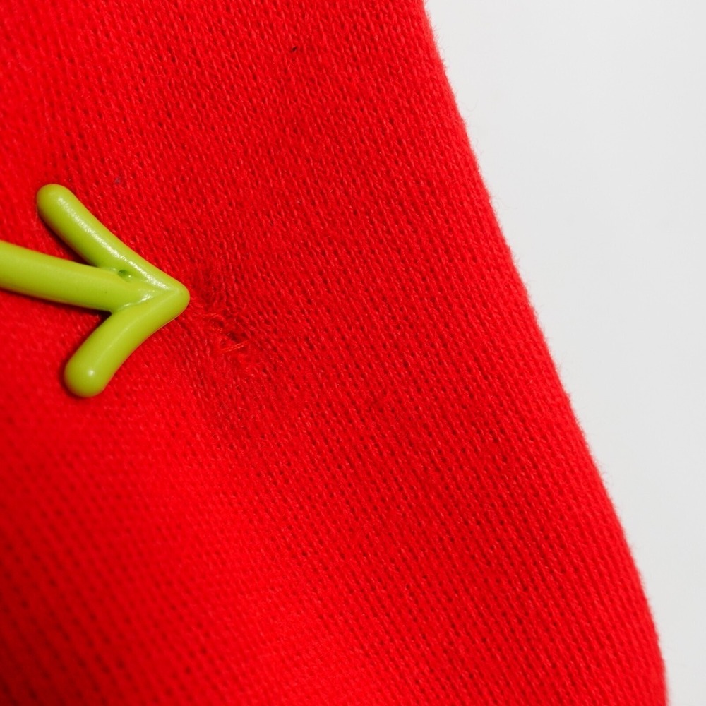VINTAGE Champion Sweater Small Red Knit V Neck Adult Apple Washington 80s USA - Picture 7 of 11